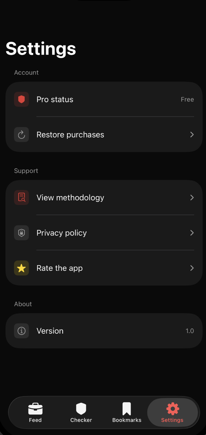 App screen